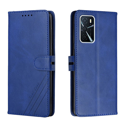 Coque Portefeuille Livre Cuir Etui Clapet H02X pour Oppo A56 5G Bleu