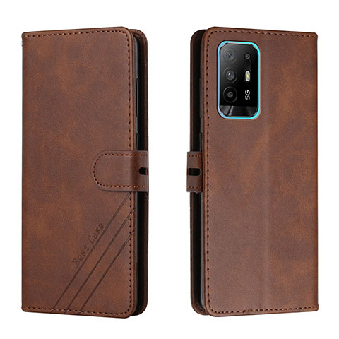 Coque Portefeuille Livre Cuir Etui Clapet H02X pour Oppo A95 5G Marron