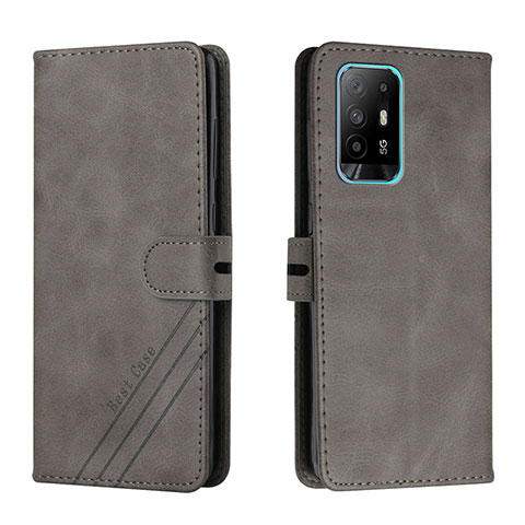 Coque Portefeuille Livre Cuir Etui Clapet H02X pour Oppo Reno5 Z 5G Gris