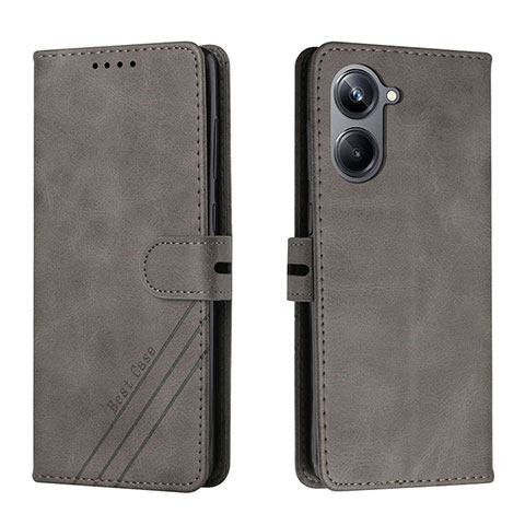 Coque Portefeuille Livre Cuir Etui Clapet H02X pour Realme 10 Pro 5G Gris