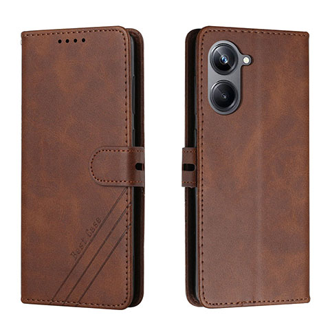 Coque Portefeuille Livre Cuir Etui Clapet H02X pour Realme 10 Pro 5G Marron