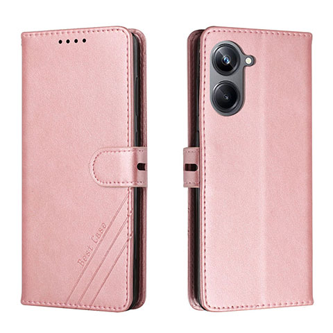 Coque Portefeuille Livre Cuir Etui Clapet H02X pour Realme 10 Pro 5G Or Rose