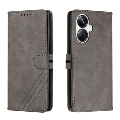 Coque Portefeuille Livre Cuir Etui Clapet H02X pour Realme 10 Pro+ Plus 5G Gris