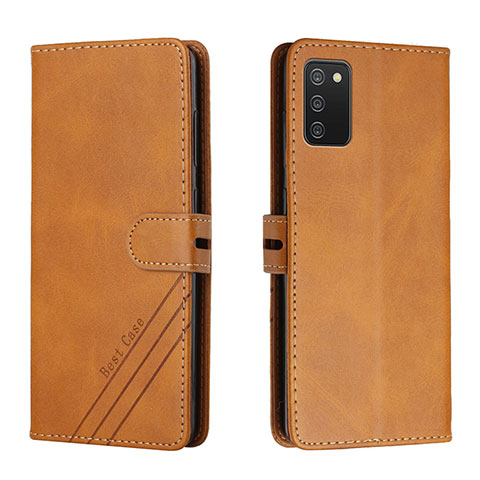 Coque Portefeuille Livre Cuir Etui Clapet H02X pour Samsung Galaxy A02s Brun Clair