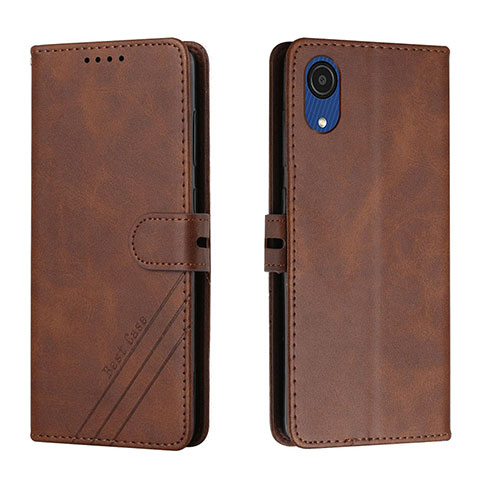 Coque Portefeuille Livre Cuir Etui Clapet H02X pour Samsung Galaxy A03 Core Marron