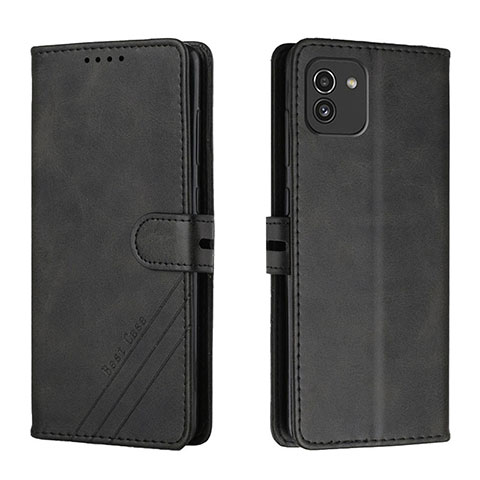 Coque Portefeuille Livre Cuir Etui Clapet H02X pour Samsung Galaxy A03 Noir