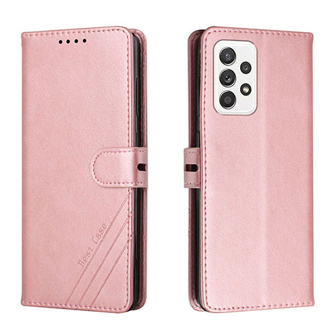 Coque Portefeuille Livre Cuir Etui Clapet H02X pour Samsung Galaxy A33 5G Or Rose