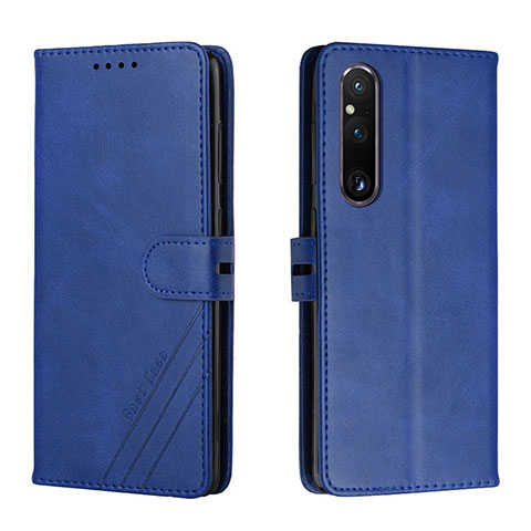 Coque Portefeuille Livre Cuir Etui Clapet H02X pour Sony Xperia 1 V Bleu