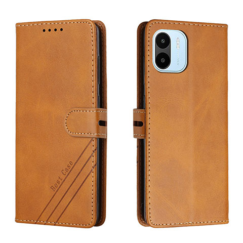 Coque Portefeuille Livre Cuir Etui Clapet H02X pour Xiaomi Poco C51 Brun Clair