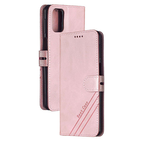 Coque Portefeuille Livre Cuir Etui Clapet H02X pour Xiaomi Poco M3 Or Rose