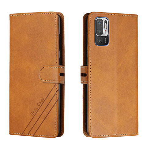 Coque Portefeuille Livre Cuir Etui Clapet H02X pour Xiaomi POCO M3 Pro 5G Brun Clair