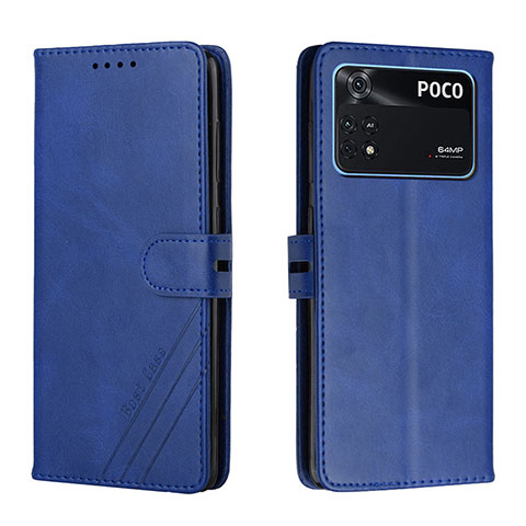 Coque Portefeuille Livre Cuir Etui Clapet H02X pour Xiaomi Poco M4 Pro 4G Bleu