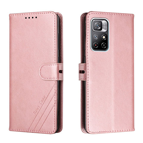 Coque Portefeuille Livre Cuir Etui Clapet H02X pour Xiaomi Poco M4 Pro 5G Or Rose