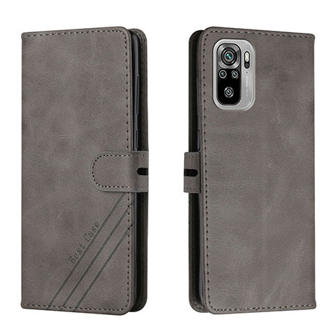 Coque Portefeuille Livre Cuir Etui Clapet H02X pour Xiaomi Poco M5S Gris