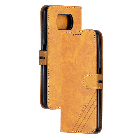 Coque Portefeuille Livre Cuir Etui Clapet H02X pour Xiaomi Poco X3 Pro Brun Clair