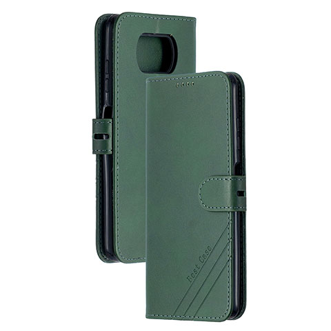 Coque Portefeuille Livre Cuir Etui Clapet H02X pour Xiaomi Poco X3 Pro Vert