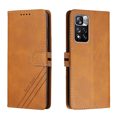 Coque Portefeuille Livre Cuir Etui Clapet H02X pour Xiaomi Poco X4 NFC Brun Clair