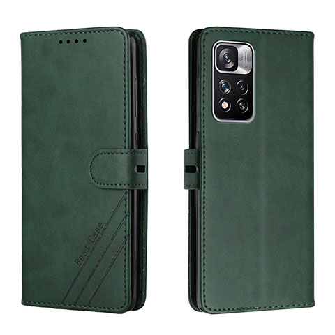 Coque Portefeuille Livre Cuir Etui Clapet H02X pour Xiaomi Poco X4 NFC Vert