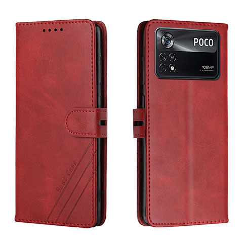 Coque Portefeuille Livre Cuir Etui Clapet H02X pour Xiaomi Poco X4 Pro 5G Rouge