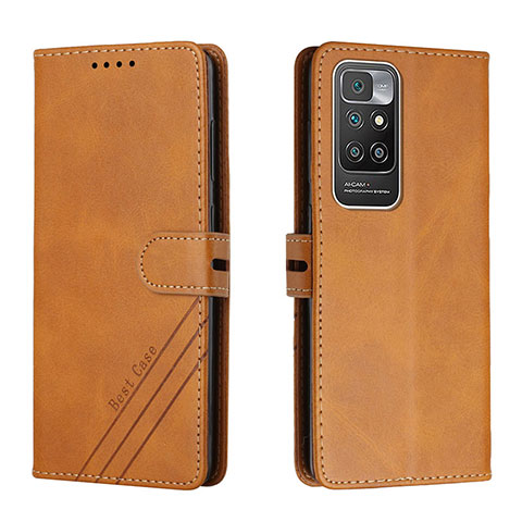 Coque Portefeuille Livre Cuir Etui Clapet H02X pour Xiaomi Redmi 10 (2022) Brun Clair