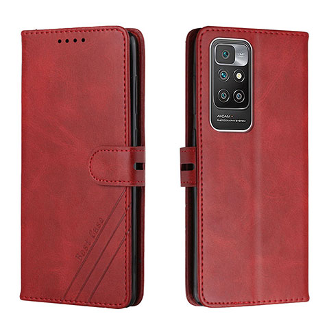 Coque Portefeuille Livre Cuir Etui Clapet H02X pour Xiaomi Redmi 10 (2022) Rouge