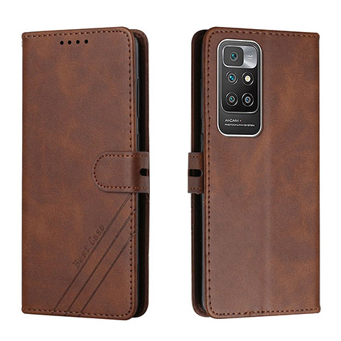 Coque Portefeuille Livre Cuir Etui Clapet H02X pour Xiaomi Redmi 10 4G Marron