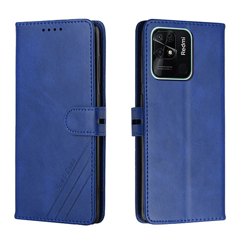 Coque Portefeuille Livre Cuir Etui Clapet H02X pour Xiaomi Redmi 10 India Bleu