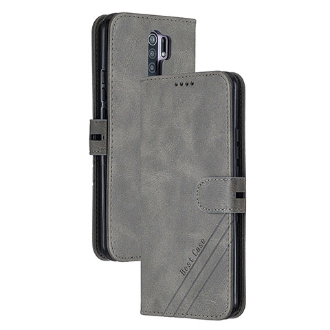 Coque Portefeuille Livre Cuir Etui Clapet H02X pour Xiaomi Redmi 9 Gris