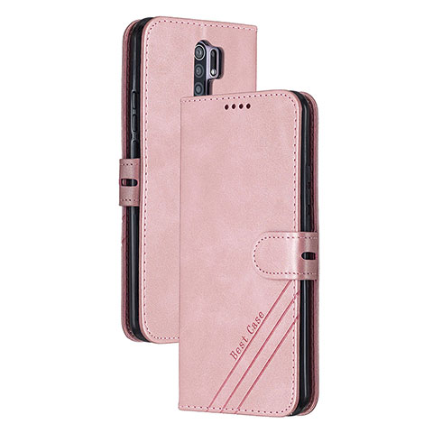 Coque Portefeuille Livre Cuir Etui Clapet H02X pour Xiaomi Redmi 9 Prime India Or Rose