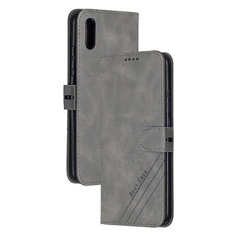 Coque Portefeuille Livre Cuir Etui Clapet H02X pour Xiaomi Redmi 9AT Gris