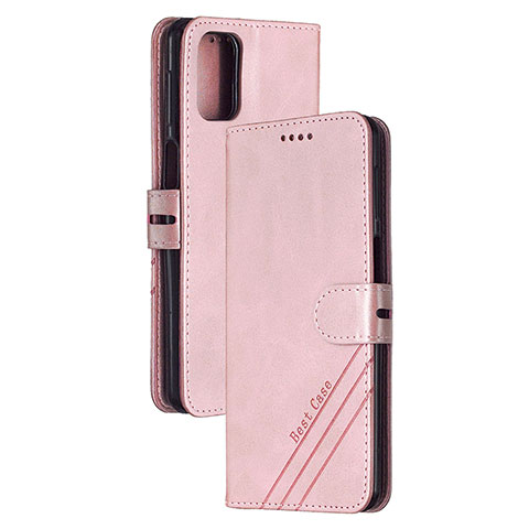 Coque Portefeuille Livre Cuir Etui Clapet H02X pour Xiaomi Redmi K30S 5G Or Rose