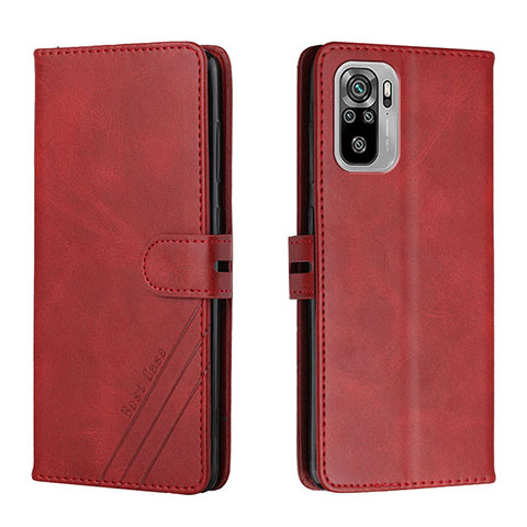 Coque Portefeuille Livre Cuir Etui Clapet H02X pour Xiaomi Redmi Note 10 4G Rouge