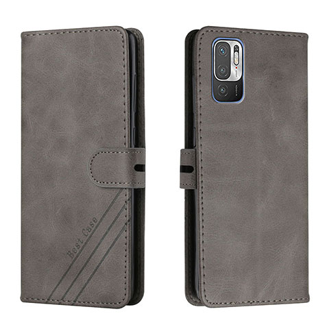 Coque Portefeuille Livre Cuir Etui Clapet H02X pour Xiaomi Redmi Note 10T 5G Gris