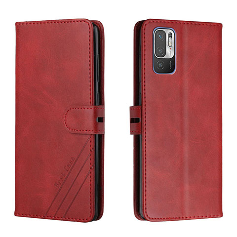 Coque Portefeuille Livre Cuir Etui Clapet H02X pour Xiaomi Redmi Note 10T 5G Rouge