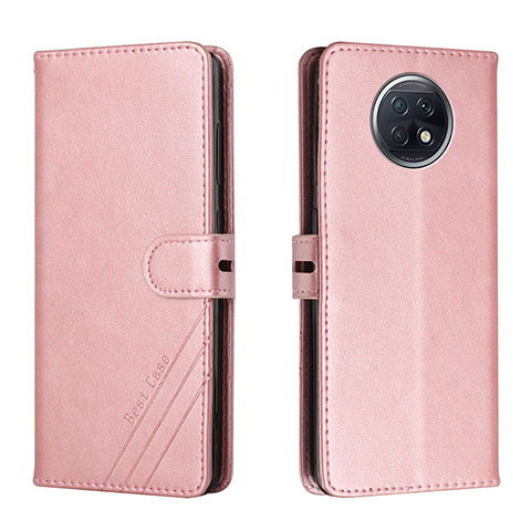 Coque Portefeuille Livre Cuir Etui Clapet H02X pour Xiaomi Redmi Note 9 5G Or Rose