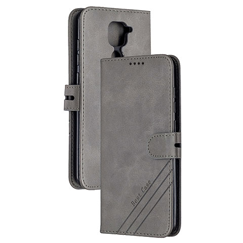 Coque Portefeuille Livre Cuir Etui Clapet H02X pour Xiaomi Redmi Note 9 Gris