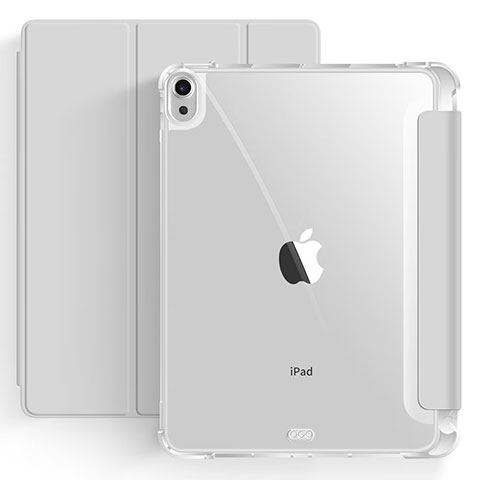 Coque Portefeuille Livre Cuir Etui Clapet H03 pour Apple iPad Air 4 10.9 (2020) Gris