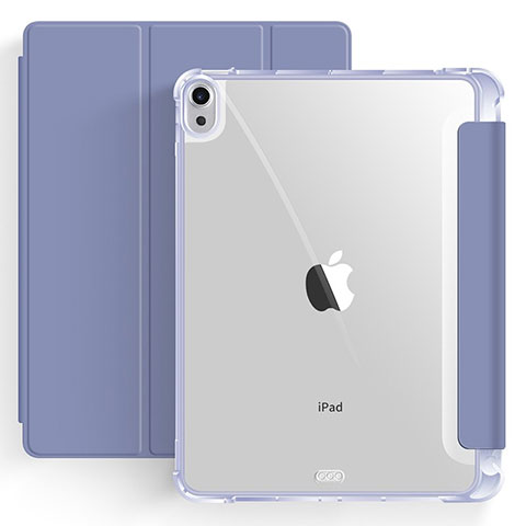 Coque Portefeuille Livre Cuir Etui Clapet H03 pour Apple iPad Air 4 10.9 (2020) Gris Lavende