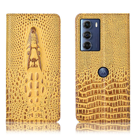 Coque Portefeuille Livre Cuir Etui Clapet H03P pour Motorola Moto Edge S30 5G Jaune