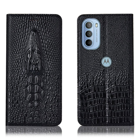 Coque Portefeuille Livre Cuir Etui Clapet H03P pour Motorola Moto G31 Noir