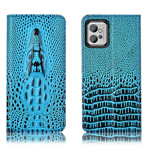 Coque Portefeuille Livre Cuir Etui Clapet H03P pour Motorola Moto G32 Bleu Ciel