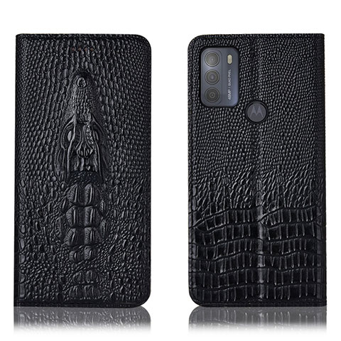 Coque Portefeuille Livre Cuir Etui Clapet H03P pour Motorola Moto G50 Noir