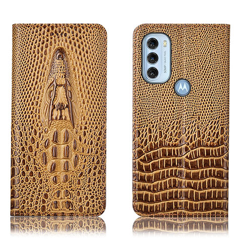 Coque Portefeuille Livre Cuir Etui Clapet H03P pour Motorola Moto G71 5G Marron