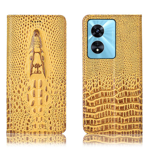 Coque Portefeuille Livre Cuir Etui Clapet H03P pour Oppo A1 5G Jaune