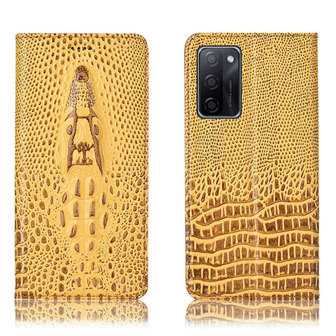 Coque Portefeuille Livre Cuir Etui Clapet H03P pour Oppo A55S 5G Jaune