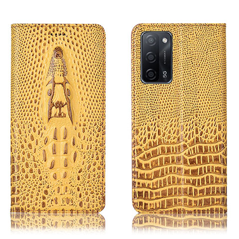 Coque Portefeuille Livre Cuir Etui Clapet H03P pour Oppo A56 5G Jaune