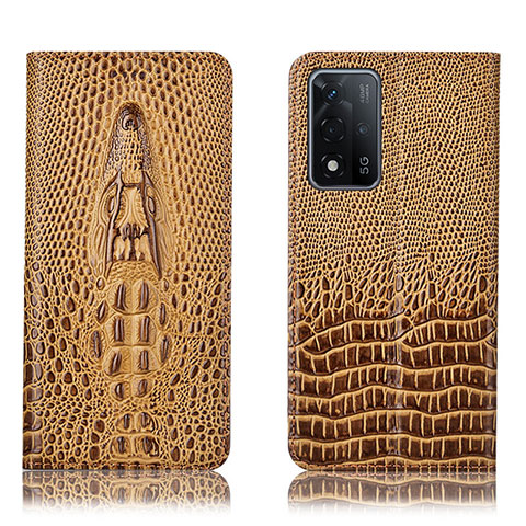 Coque Portefeuille Livre Cuir Etui Clapet H03P pour Oppo A93s 5G Marron