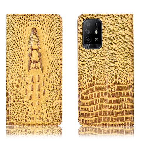 Coque Portefeuille Livre Cuir Etui Clapet H03P pour Oppo A94 5G Jaune