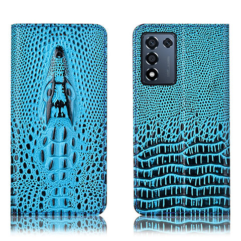 Coque Portefeuille Livre Cuir Etui Clapet H03P pour Oppo K9S 5G Bleu Ciel