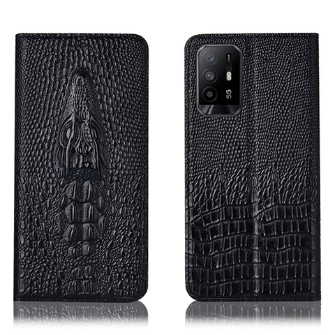 Coque Portefeuille Livre Cuir Etui Clapet H03P pour Oppo Reno5 Z 5G Noir